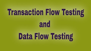 Transaction FlowTesting and Data Flow Testing