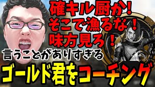 【APEX】相手チーキーだったら死んでるぞ！そこで漁るな！味方の位置見ろ！言うことがありすぎるゴールド君をコーチング【shomaru7/エーペックスレジェンズ】