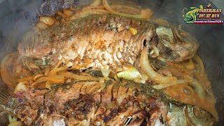 Fried crucians, WITHOUT FLOUR and WITHOUT OIL, I fry the fish in a pan ON THE WATER!