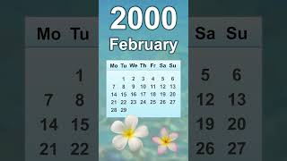 February 2000 Calendar