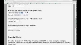 Exam Scheduling Request Form Tutorial