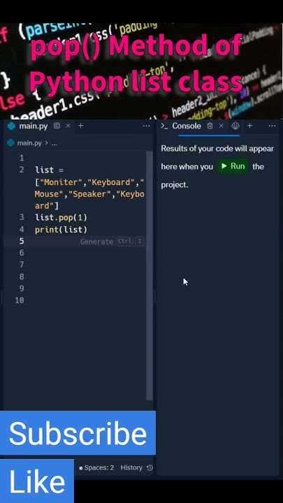 POP() Method of Python List class | What is pop method of Python List ...