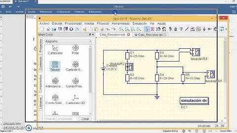 Circuito Resistivo; solución, simulación en Qucs y Crocodile clips