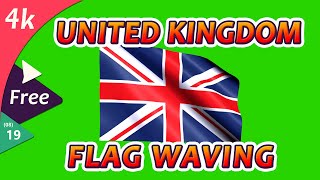 علم المملكة المتحدة يلوحون بشاشة خضراء 4K علم المملكة المتحدة يلوحون بكروما مونتاج علم المملكة المتحدة يوتيوب