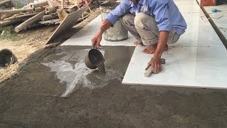 How To Buiding And Install Floor With Ceramic Tile Easy - Install Tiles Large Format 80x80 cm