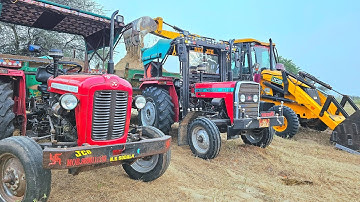 New Jcb 3dx Eco Excellence Backhoe Machine Failed Mud | Massey 1035&241 and Eicher 380 Tractors| Jcb