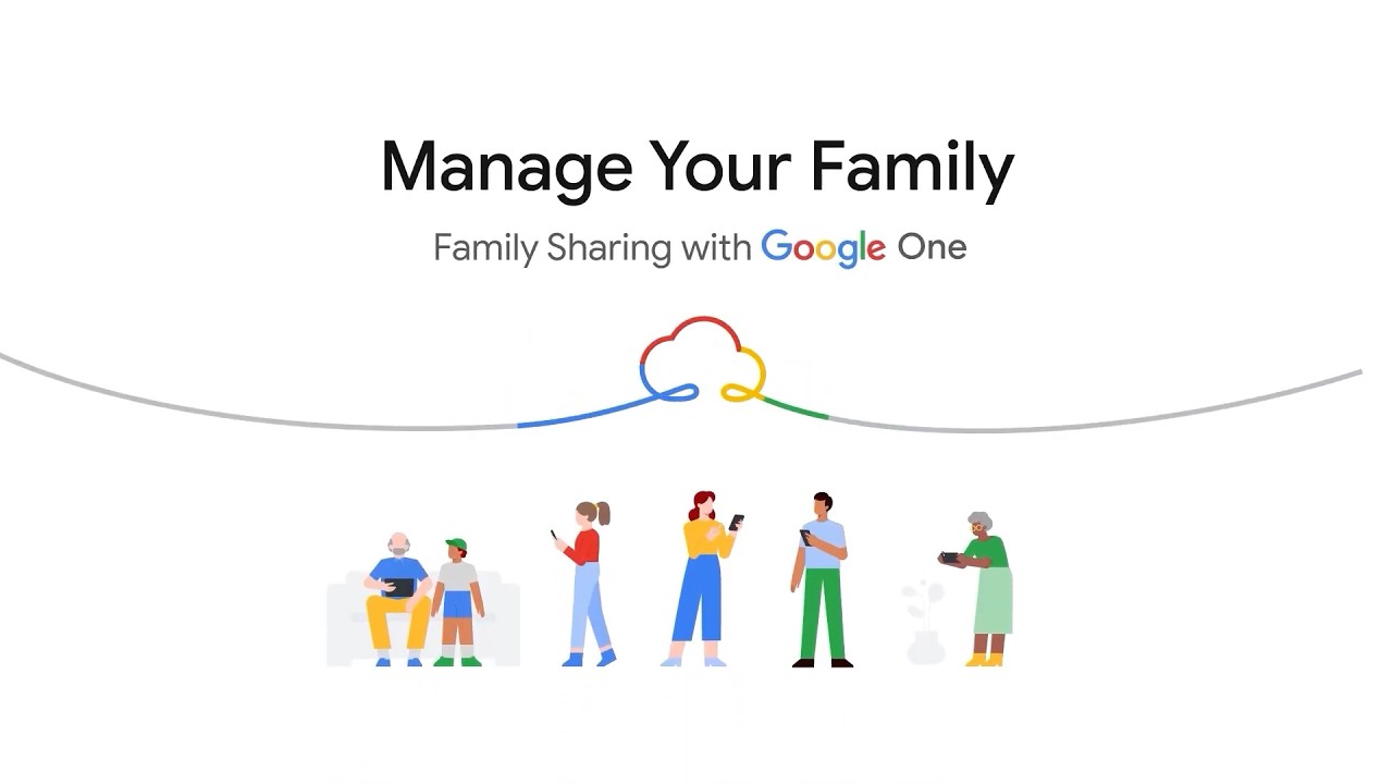 ⁣How family sharing works with Google One