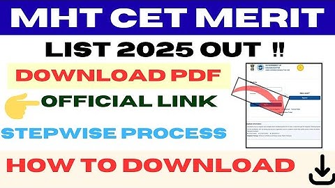 MHT CET Merit List 2025 || MHT CET Provisional Merit List 2025 #mhtcetmeritlist2025