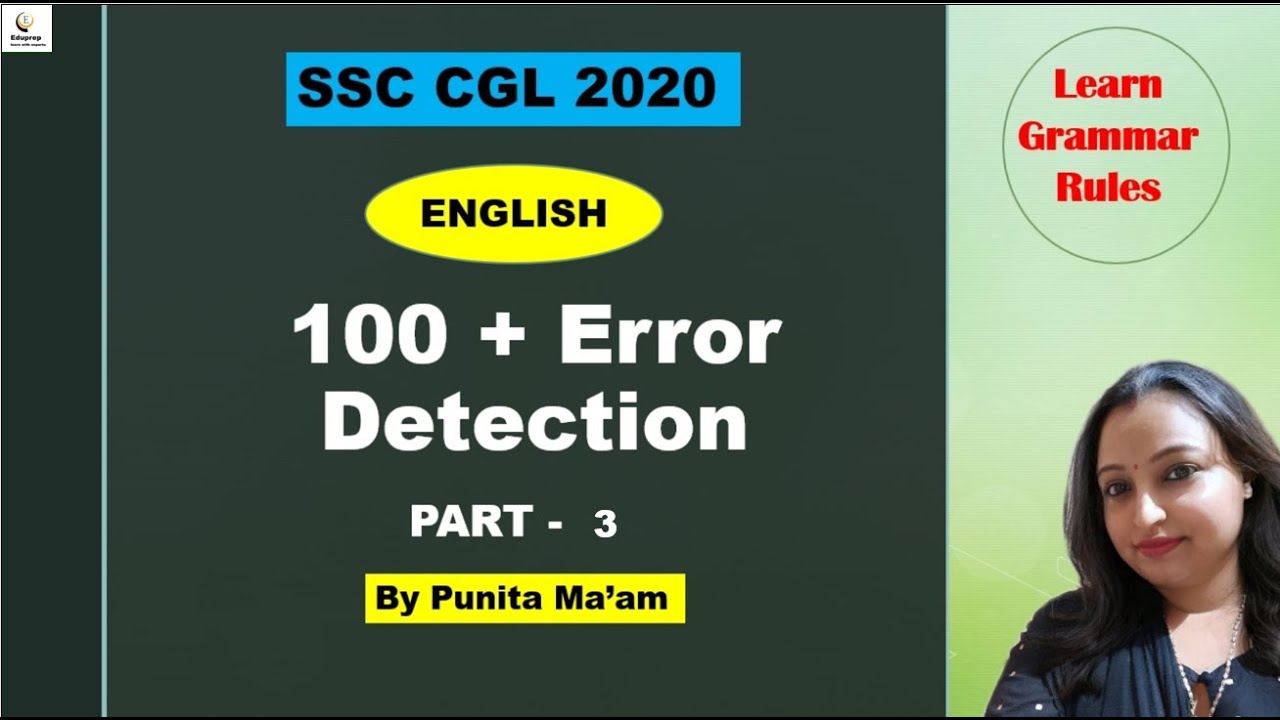 English For SSC CGL I 100+ Error Detection And Correction I Part 3 ...