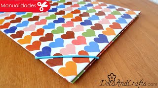 Como hacer una carpeta decorada o folder tamaño carta de cartón par...