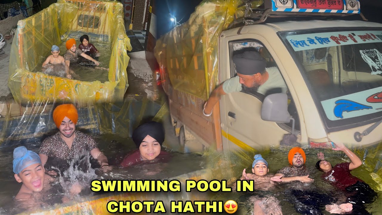 SWIMMING POOL IN CHOTA HATHI😱DRIVE V KITA😰WAVES V BNIYA😍WATER TO JADA MZA LAI LEYA