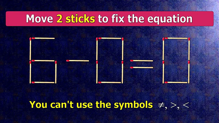 👉 Match puzzle - move 2 matches to make equation 6-0=0 and 5-5=4 correct | Best matchstick puzzles