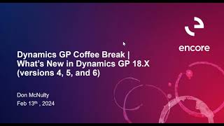 What’s New in Dynamics GP 18.X