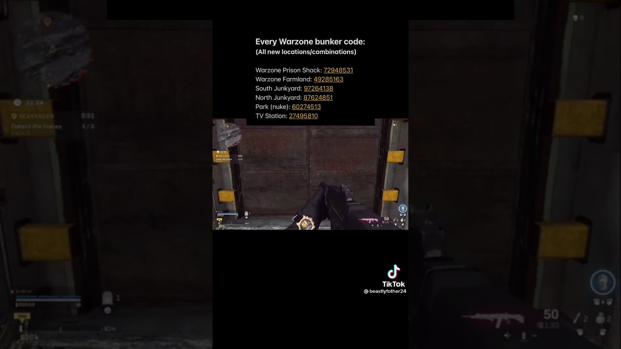 Every bunker code in warzone