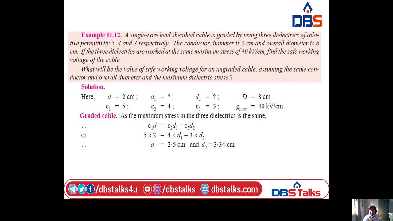 DBS -PROBLEMS ON MOST ECONOMICAL SIZE OF A CABLE,GRADING AND 3-CORE CABLE_EPTS_UNIT-5_III EEE_I SEM