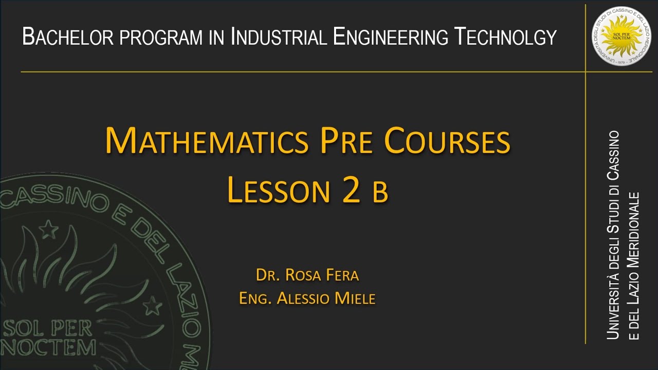 Mathematics Pre Course - Lesson 2B