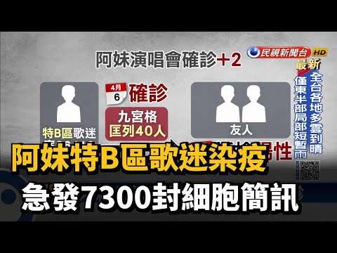 阿妹特B區歌迷染疫 急發7300封細胞簡訊－民視台語新聞