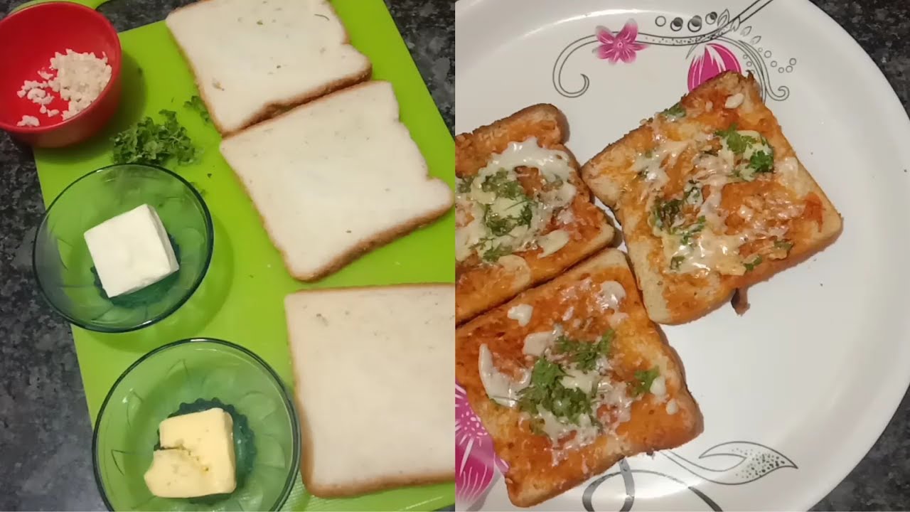 Cheese garlic bread recipe in telugu // garlic bread preparation in