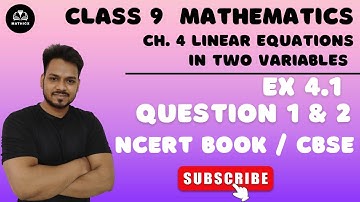 Class 9 | Ex. 4.1 Question 1 & 2 Ch-4 Linear Equation In Two Variables By Zee Sir #ncert #class9
