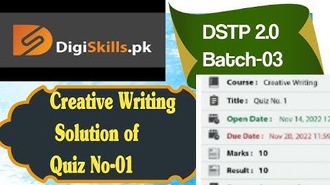 Digiskills Creative Writing quiz 01 batch 03 || creative writing quiz 1 batch 03