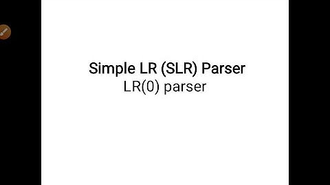 17CS63 SCD Mod 4 SLR Example