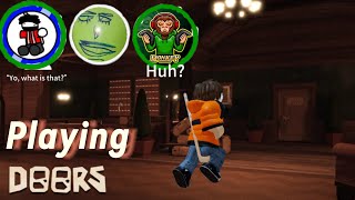 Playing DOORS! (Name reveal) (Colab)