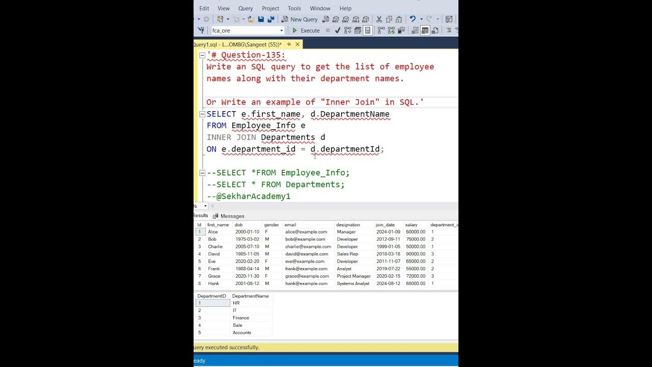 SQL Interview Question 135 || #sql #mysql #coding #shorts #reels # ...
