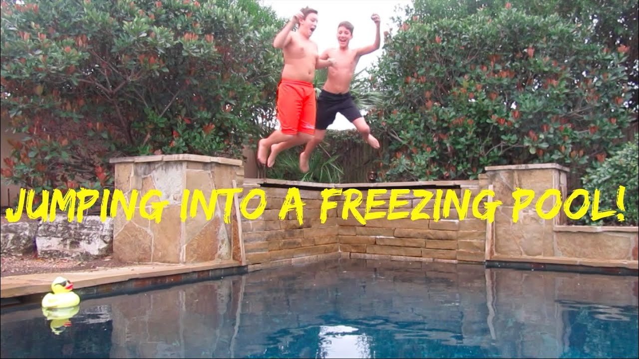 Jumping Into A Freezing Pool Youtube