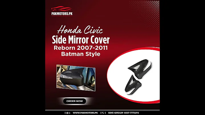 Batman Style Side Mirror Covers #caraccessories #carsidemirrorcover #carlovers #batmanstyle #car