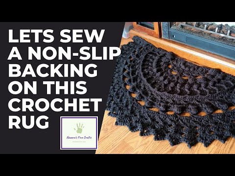 Lets sew a non-slip backing on to this Crochet rug / I hope this works / Sew with me