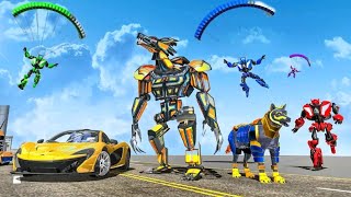 Robot Berubah Jadi Mobil Balap Dan Srigala | Wolf Robot Car Games : Robot Transform ( Gameplay ) screenshot 5