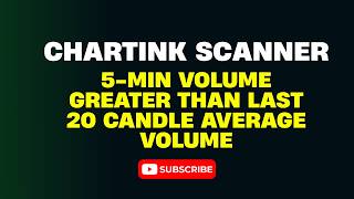 Chartink Scanner 5 Min Volume Greater Than Last 20 Candle Average | High Volume Breakout Scanner