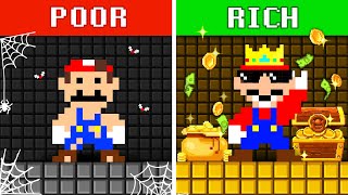 Mario POOR to RICH Challenge: If Every Coins = MORE MONEY in Super Mario Bros...