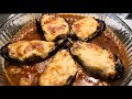 Tavuklu kaşarlı Karnıyarık (Sandal kebabı)