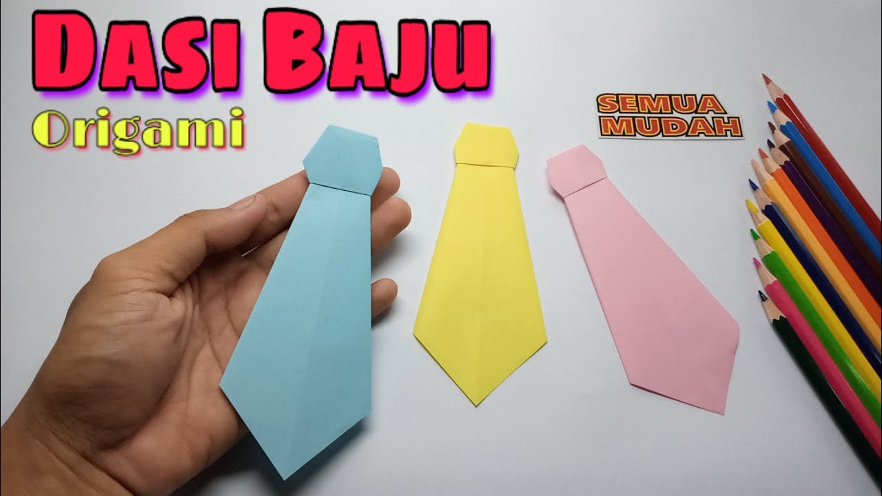  Cara  membuat dasi baju  dari  kertas  origami How to make 