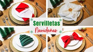 4 DISEÑOS DE SERVILLETAS NAVIDEÑAS