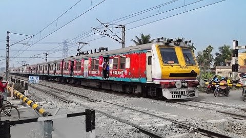 Speedy Aerodynamic Face Newly Painted Colourful EMU Trains Skip Between Railgate | Eastern Railways