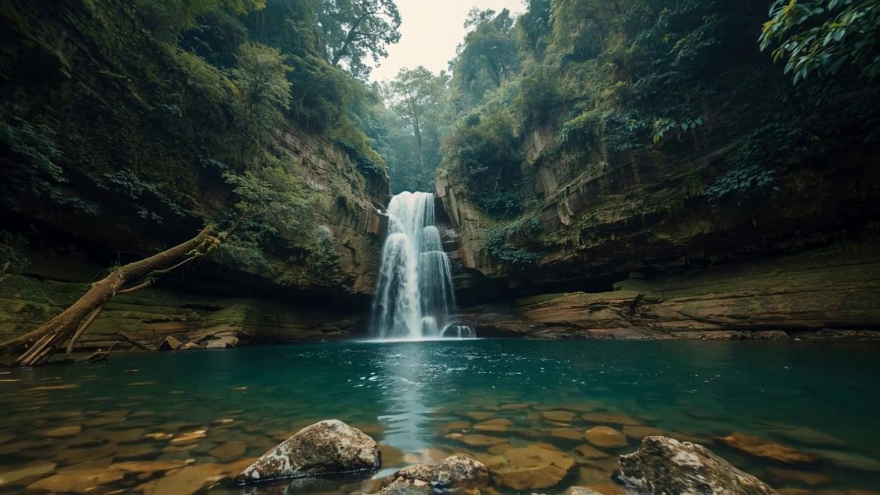 Waterfall Sounds for Deep Sleep 12 Hours Natural White Noise