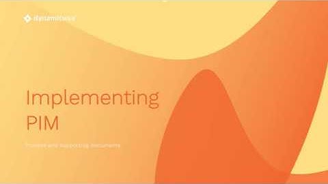 Dynamicweb PIM Implementation Process for end users