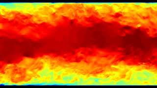 Turbulent pipe flow, longitudinal direction, streamwise velocity (0-17s)/in-plane vorticity(17-33s)