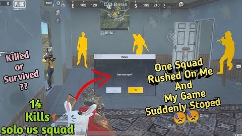 One Squad Rushed On Me And My Game Suddenly Stoped | Enter match again problem in pubg mobile lite