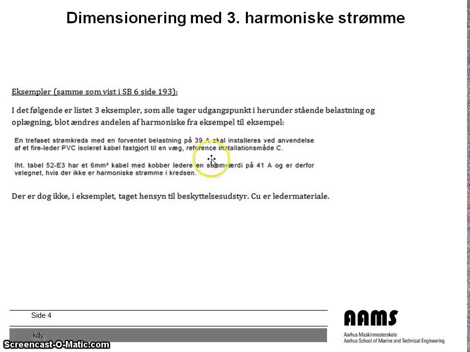 Dimensionering af LV kabler med 3  harmoniske strømme (1/1)