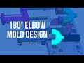 Pipe fitting mold design: 180 degree elbow.