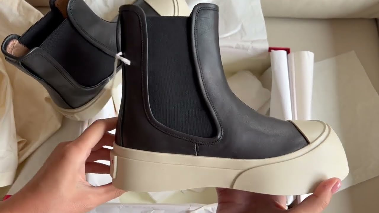 Marni 20mm Pablo leather chelsea boots Unboxing
