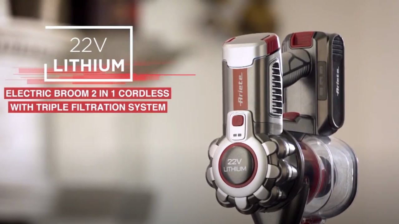 22V Lithium - Ariete 2757 - Cordless electric broom 2 in 1 - YouTube
