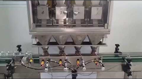 Automatic 4 head linear weighing dosing machine for granules weigh filling equipment