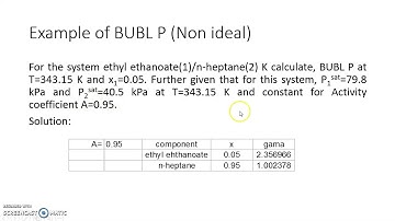 Non Ideal VLE Calculation Part I