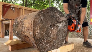 Crafting Wood Artfully // Building A Unique Table from A Large Inspirational Tree Stump