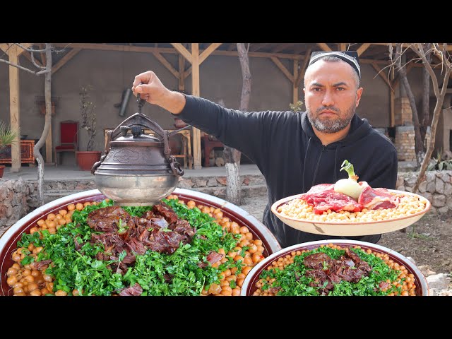 No'xat sho'rak avg'on qozonda | Uzbek dishes nokhat shorak in an Afghan cauldron | YasharBek | ASMR