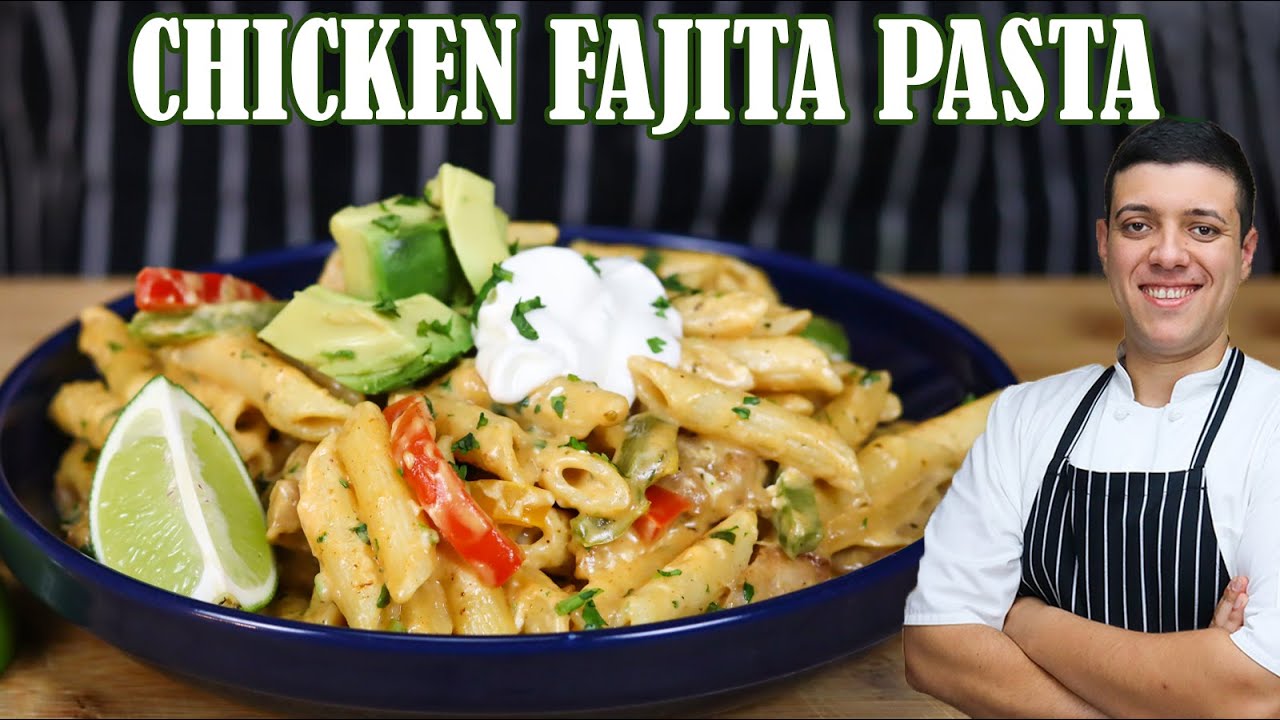 Creamy Chicken Fajita Pasta   Recipe by Lounging with Lenny